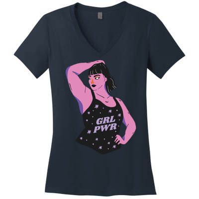 Girl Power Model Women's V-Neck T-Shirt