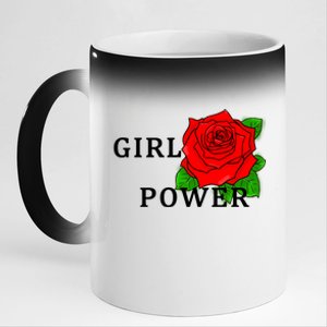 Girl Power Rose 11oz Black Color Changing Mug