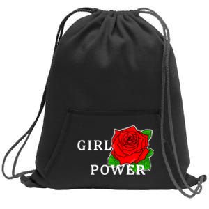 Girl Power Rose Sweatshirt Cinch Pack Bag