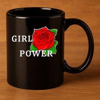 Girl Power Rose 11oz C Handle Ceramic Mug