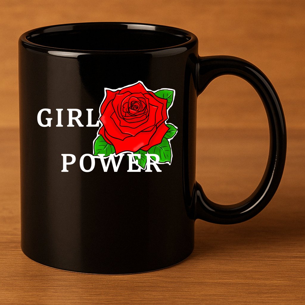 Girl Power Rose 11oz C Handle Ceramic Mug