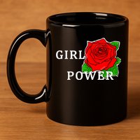 Girl Power Rose 11oz C Handle Ceramic Mug