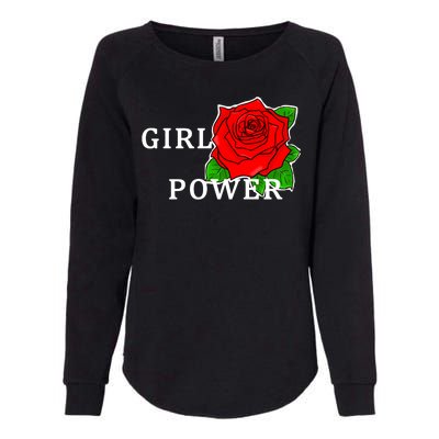 Girl Power Rose Womens California Wash Sweatshirt