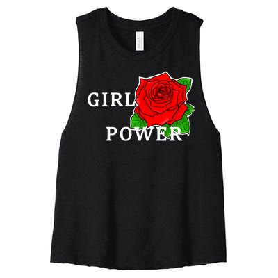 Girl Power Rose Women's Racerback Cropped Tank