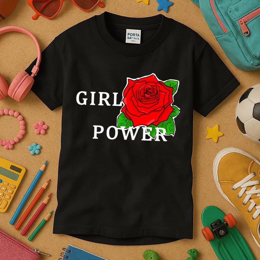 Girl Power Rose Kids T-Shirt