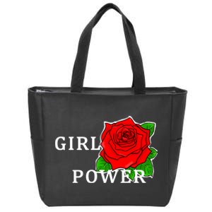 Girl Power Rose Zip Tote Bag