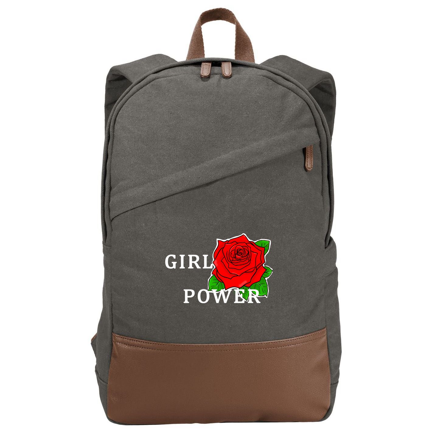 Girl Power Rose Cotton Canvas Backpack