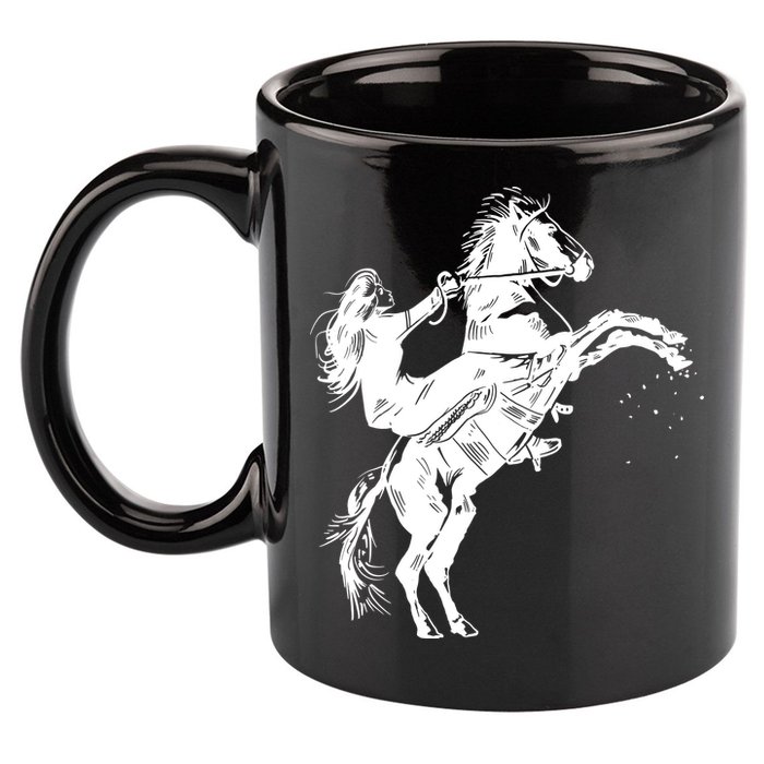 Girl Riding Horse Equitation 11oz C Handle Ceramic Mug