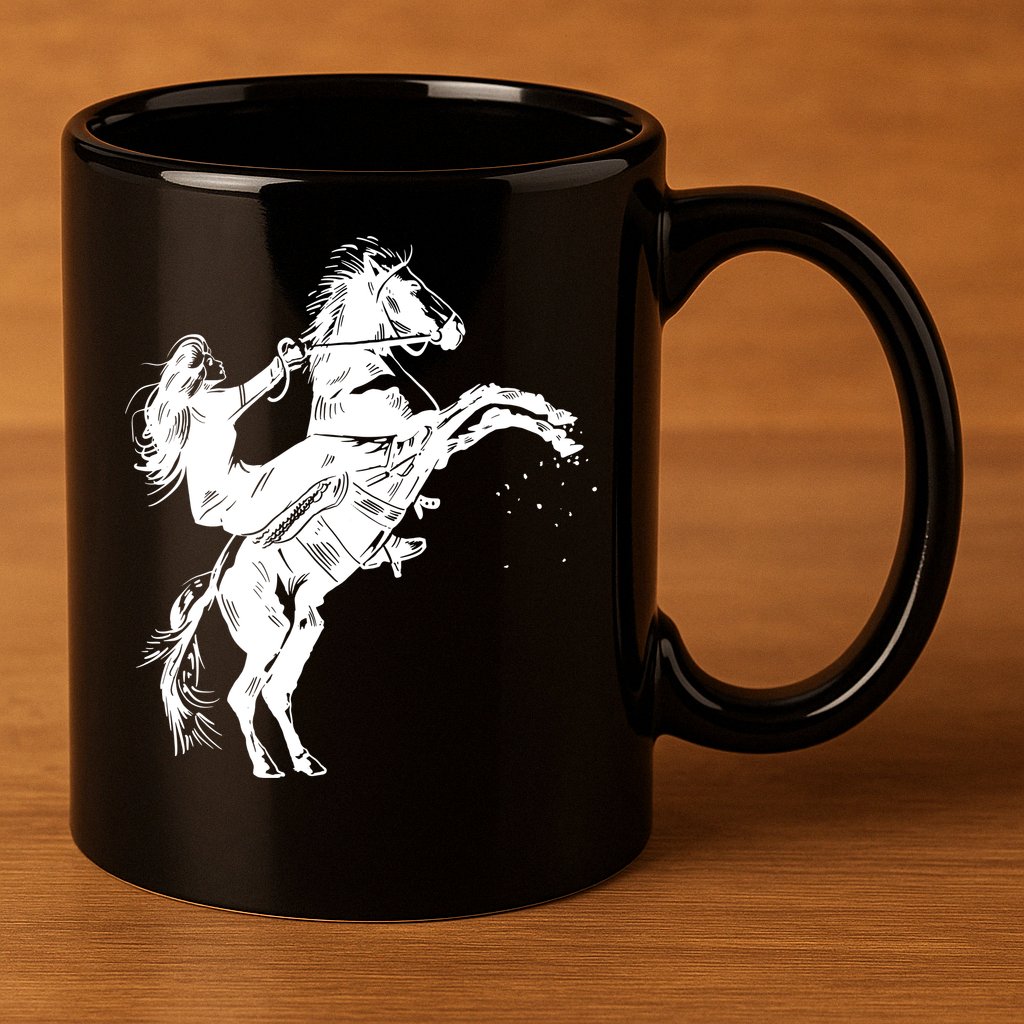 Girl Riding Horse Equitation 11oz C Handle Ceramic Mug