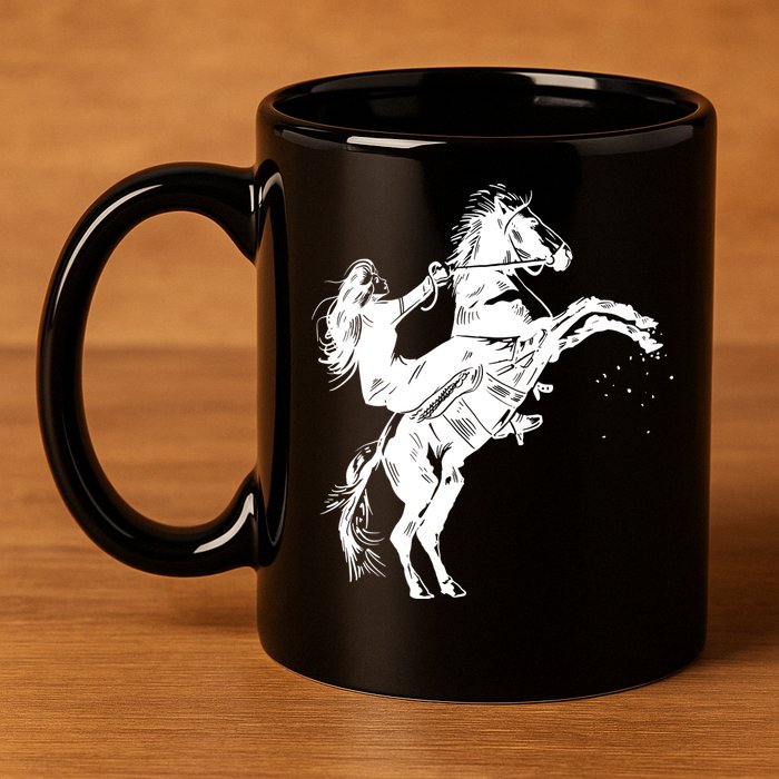 Girl Riding Horse Equitation 11oz C Handle Ceramic Mug