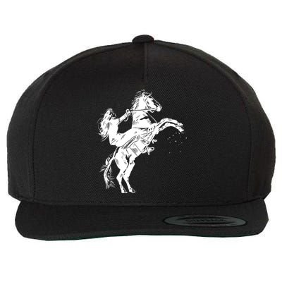 Girl Riding Horse Equitation Wool Snapback Cap