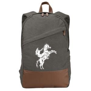 Girl Riding Horse Equitation Cotton Canvas Backpack