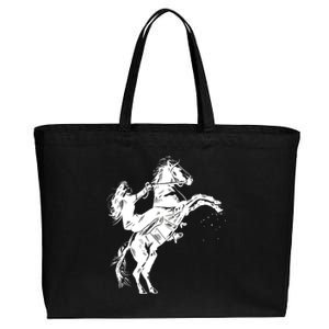 Girl Riding Horse Equitation Cotton Canvas Jumbo Tote