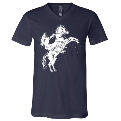 Girl Riding Horse Equitation V-Neck T-Shirt