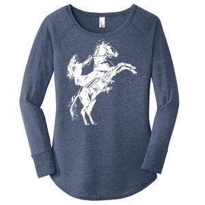 Girl Riding Horse Equitation Women's Perfect Tri Tunic Long Sleeve Shirt