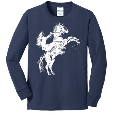 Girl Riding Horse Equitation Kids Long Sleeve Shirt