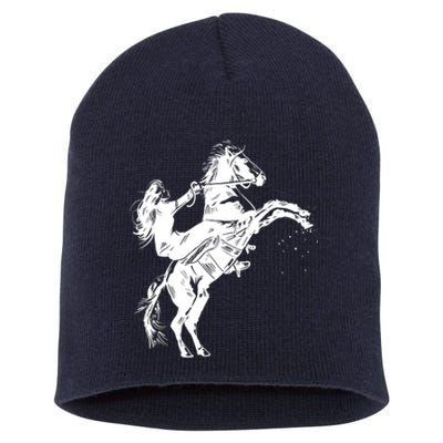 Girl Riding Horse Equitation Short Acrylic Beanie