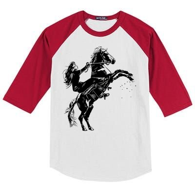 Girl Riding Horse Equitation Kids Colorblock Raglan Jersey