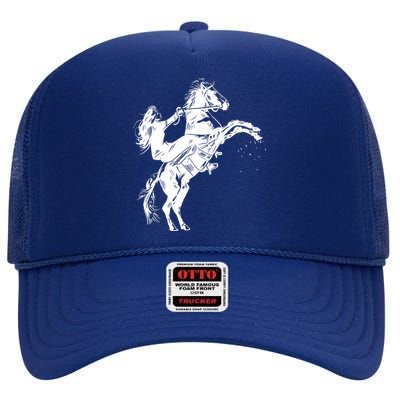 Girl Riding Horse Equitation High Crown Mesh Back Trucker Hat