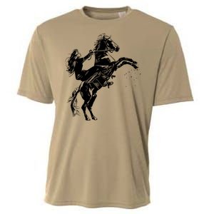 Girl Riding Horse Equitation Cooling Performance Crew T-Shirt