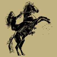 Girl Riding Horse Equitation Button