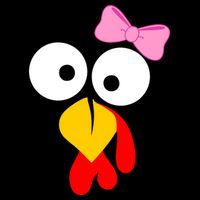 Girl Turkey Face Pink Bow Thanksgiving Day Tall T-Shirt