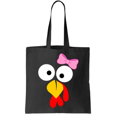 Girl Turkey Face Pink Bow Thanksgiving Day Bag