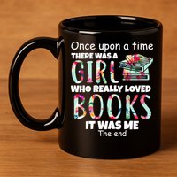 Girl Who Loves Reading 11oz C Handle Ceramic Mug