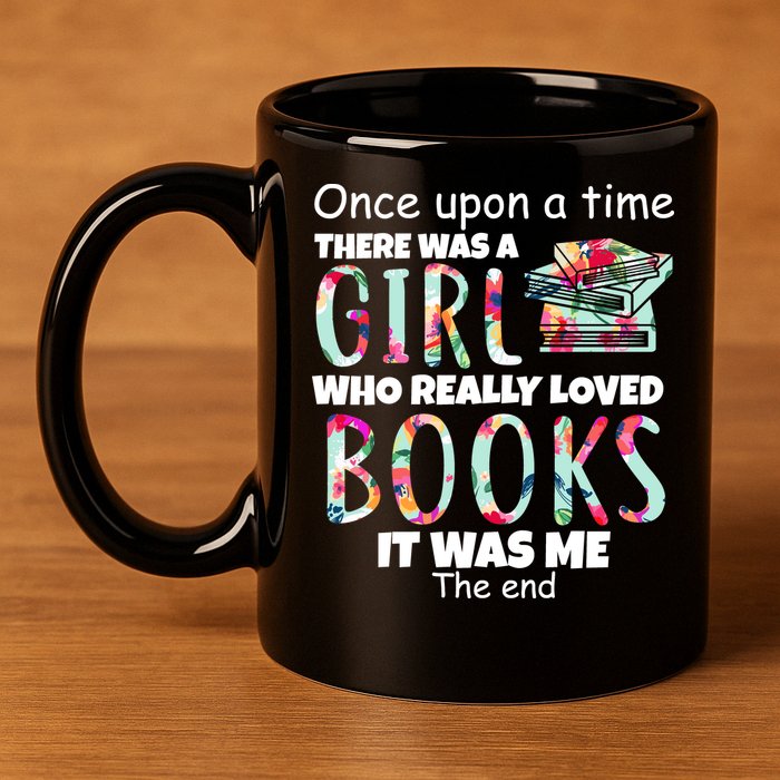 Girl Who Loves Reading 11oz C Handle Ceramic Mug