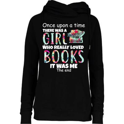 Girl Who Loves Reading Womens Funnel Neck Pullover Hood