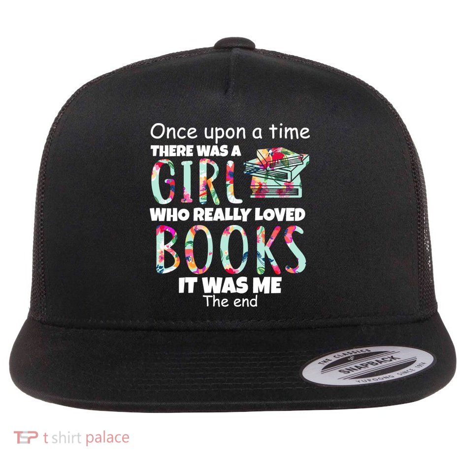 Girl Who Loves Reading Flat Bill Trucker Hat