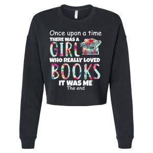 Girl Who Loves Reading Cropped Pullover Crew