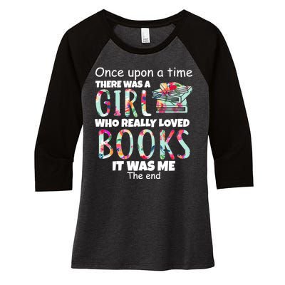 Girl Who Loves Reading Women's Tri-Blend 3/4-Sleeve Raglan Shirt