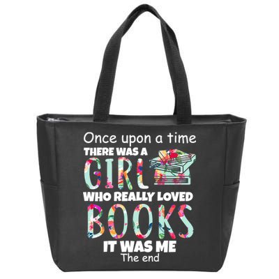 Girl Who Loves Reading Zip Tote Bag