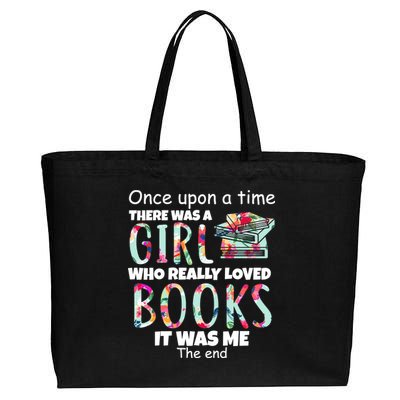 Girl Who Loves Reading Cotton Canvas Jumbo Tote