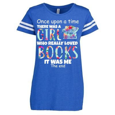 Girl Who Loves Reading Enza Ladies Jersey Football T-Shirt