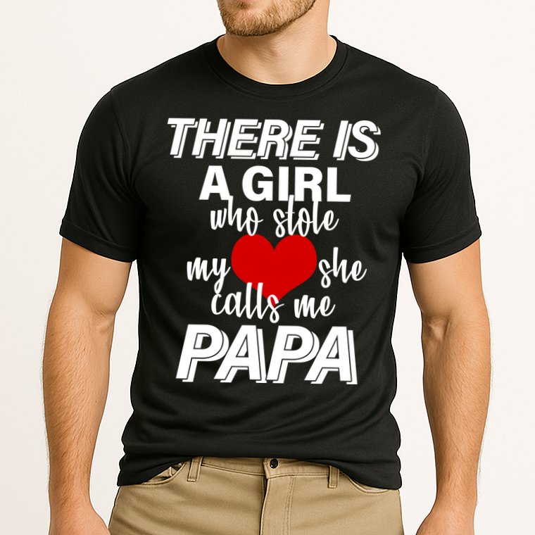 Girl Who Stole My Heat Calls Me Papa Fathers Day Cooling Performance Crew T-Shirt