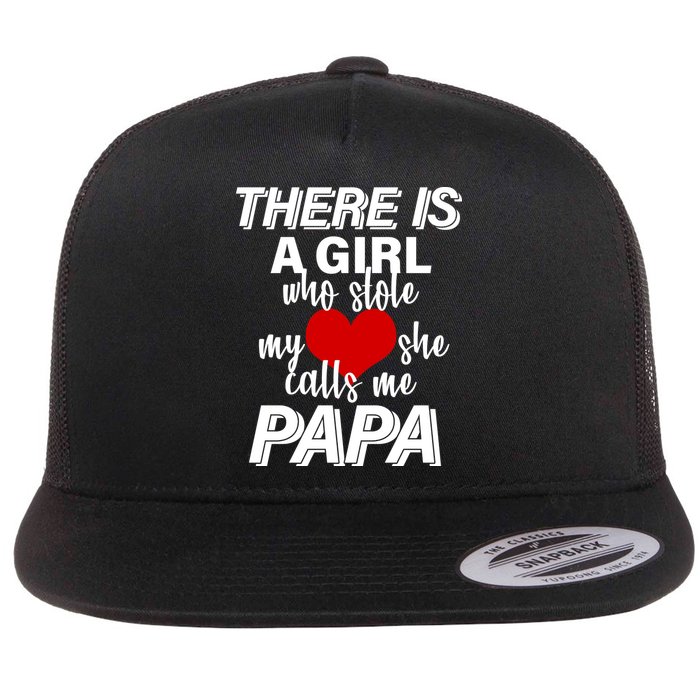 Girl Who Stole My Heat Calls Me Papa Fathers Day Flatbill Hat