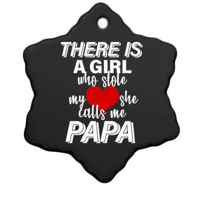 Girl Who Stole My Heat Calls Me Papa Fathers Day Ceramic Star Ornament