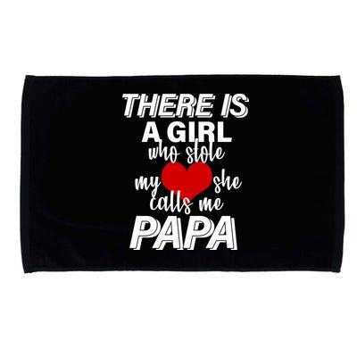 Girl Who Stole My Heat Calls Me Papa Fathers Day Microfiber Hand Towel