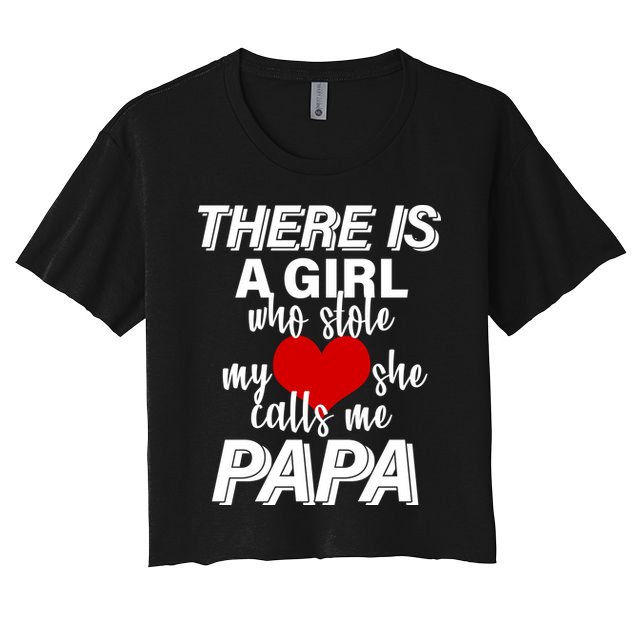 Girl Who Stole My Heat Calls Me Papa Fathers Day Crop Top