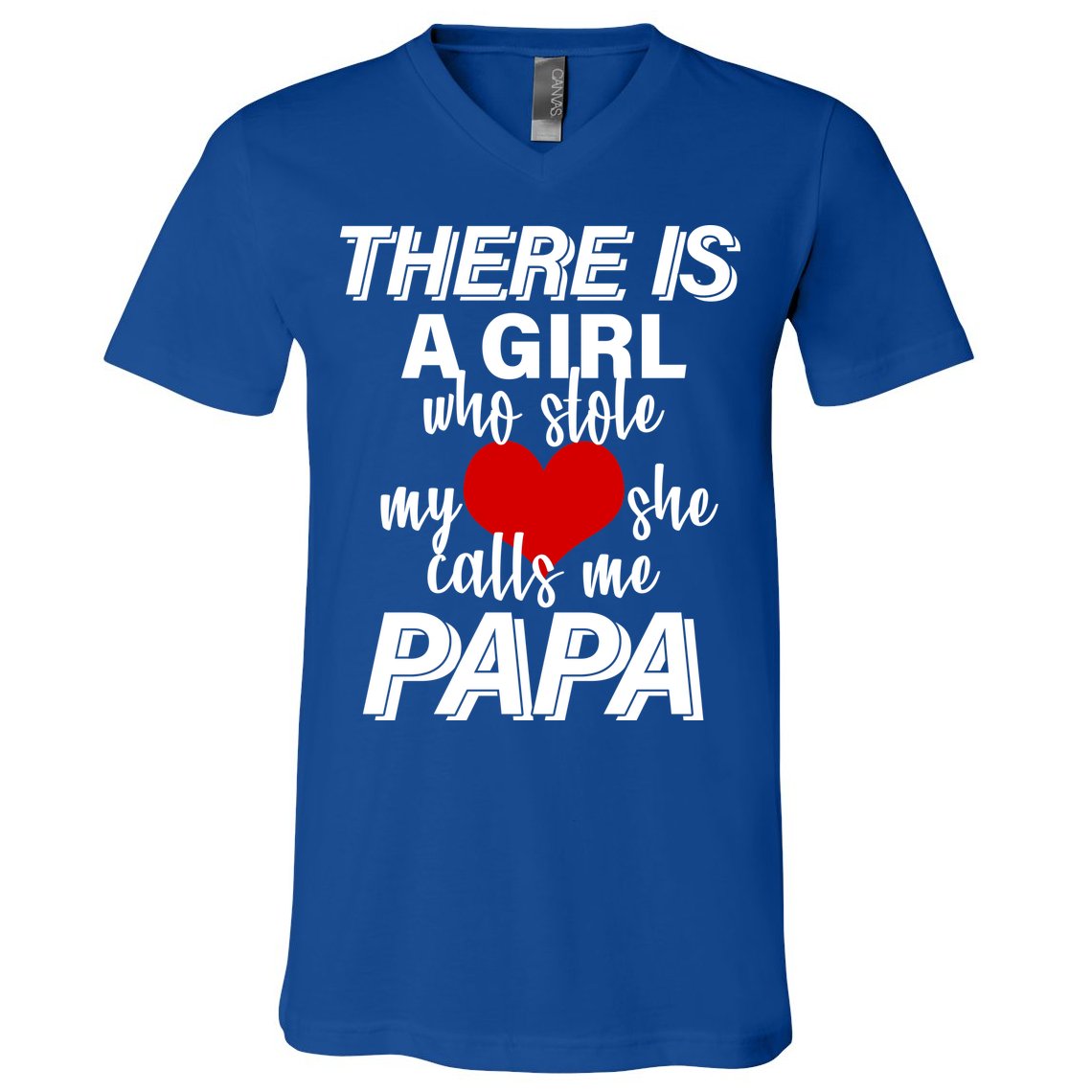 Girl Who Stole My Heat Calls Me Papa Fathers Day V-Neck T-Shirt