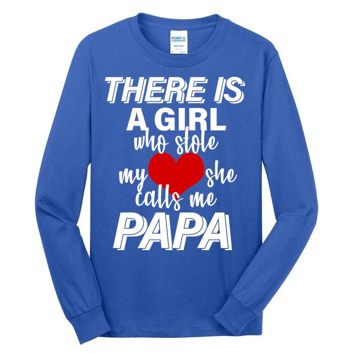 Girl Who Stole My Heat Calls Me Papa Fathers Day Tall Long Sleeve T-Shirt