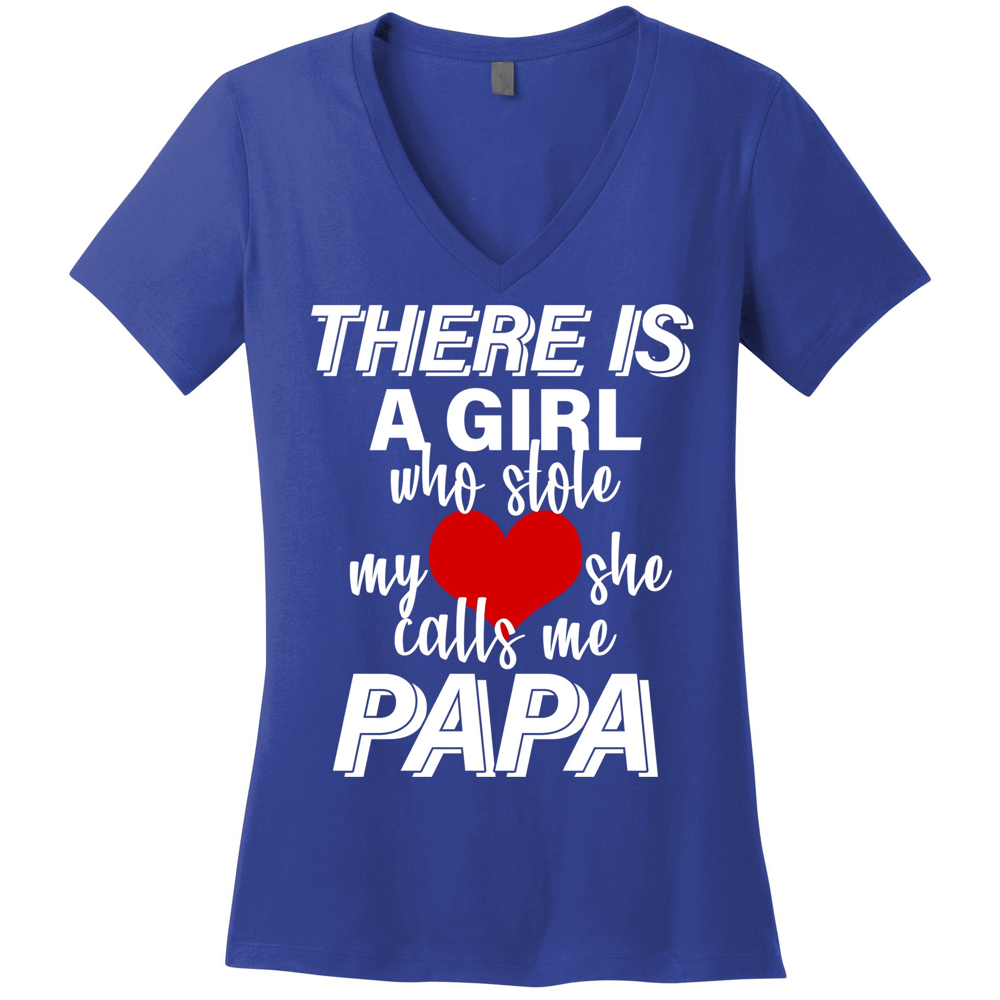 Girl Who Stole My Heat Calls Me Papa Fathers Day Women's V-Neck T-Shirt