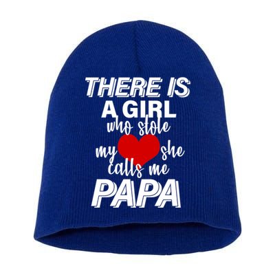 Girl Who Stole My Heat Calls Me Papa Fathers Day Short Acrylic Beanie