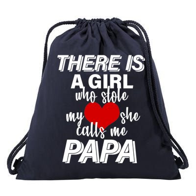 Girl Who Stole My Heat Calls Me Papa Fathers Day Drawstring Bag