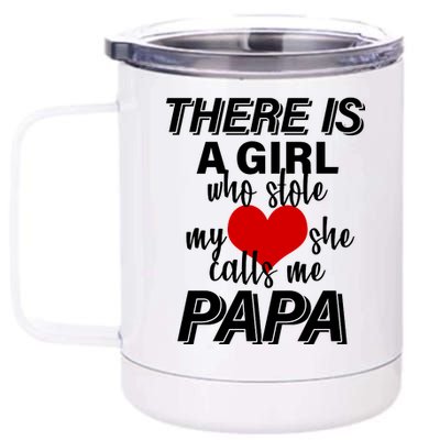 Girl Who Stole My Heat Calls Me Papa Fathers Day 12 oz Stainless Steel Tumbler Cup