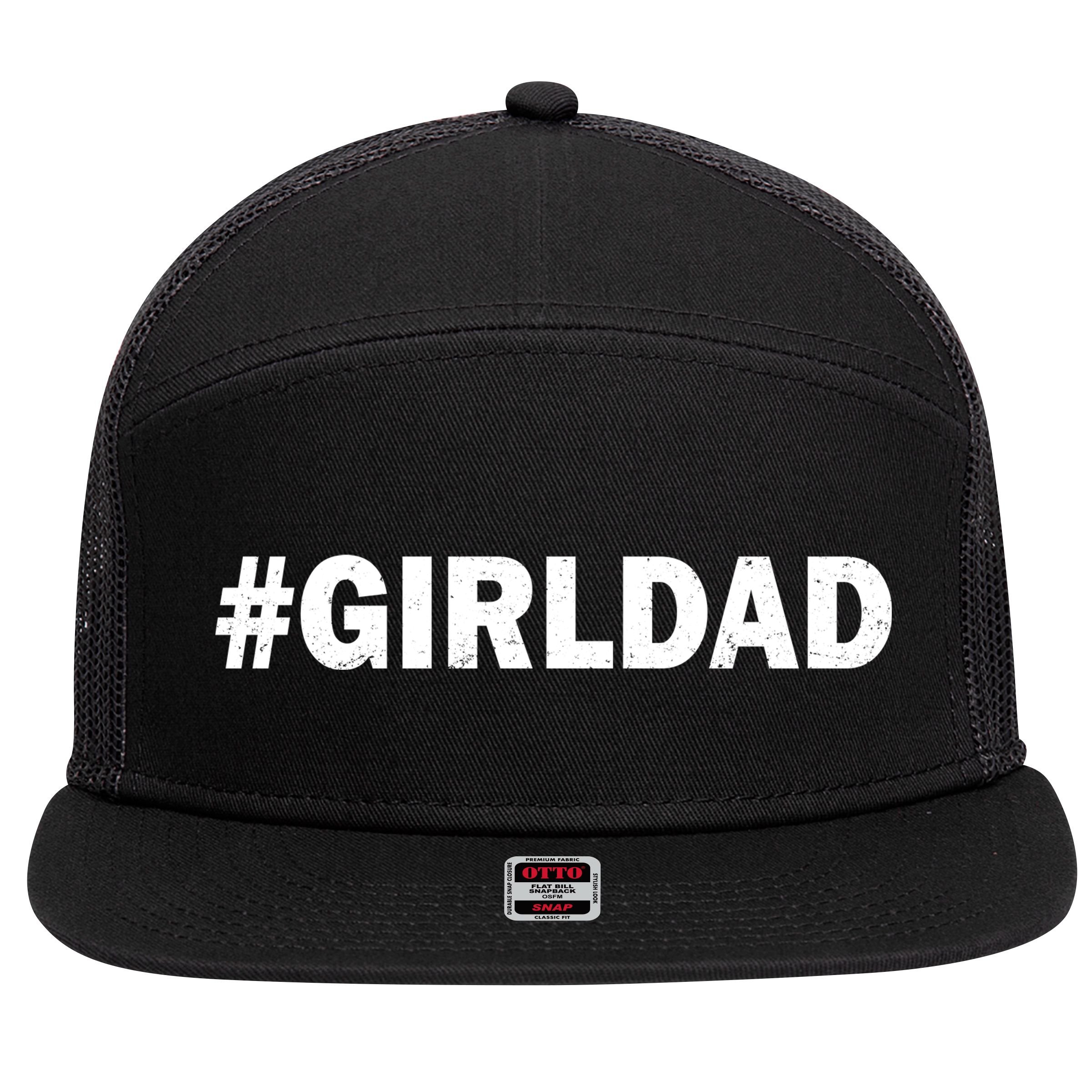 Girldad Girl Dad Father of Daughters 7 Panel Mesh Trucker Snapback Hat