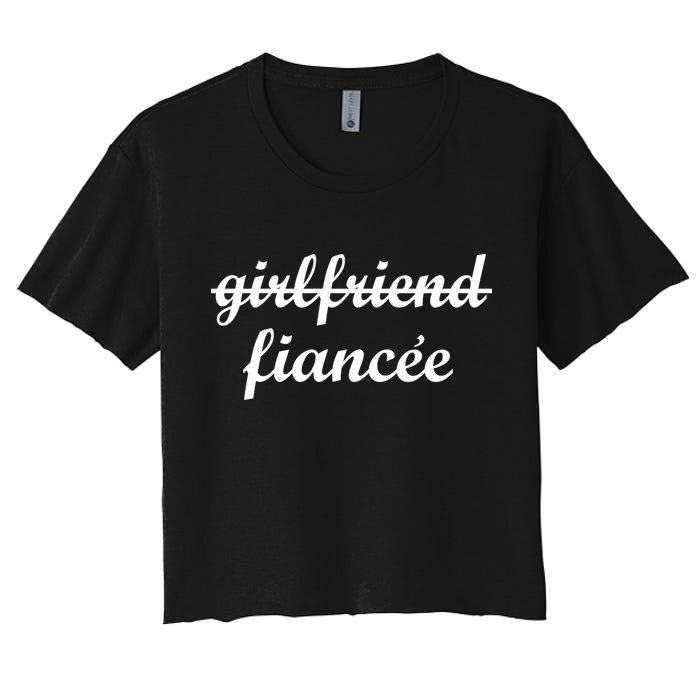 Girlfriend Fiancee Engagement Party Women's Crop Top Tee
