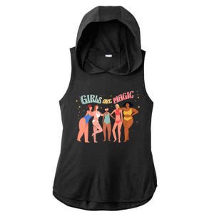 Girls Are Magic Ladies PosiCharge Tri-Blend Wicking Draft Hoodie Tank